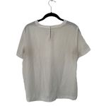 J.Crew White Lace Detail Blouse | Size S | Short Sleeve Lightweight Top White Photo 3