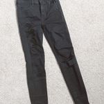 American Eagle  Black Hi-rise Jeggings Distressed Raw Hem Photo 0