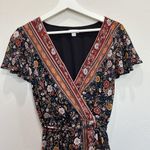 Xhilaration  Size L Maxi Dress Long Floral Faux Wrap Short Flutter Sleeve Women’s Photo 1