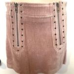 POL Size Small Corduroy Mini Skirt Rose Color Zipper Accents Rivet A Line Photo 0