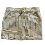 Fossil  Tan Plaid Wool Blend Tweed Mini Skirt Womens 4 Photo 13
