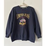 Vintage 90s Limited Jeans Worldwide Crewneck Sweatshirt Size Small Blue Photo 0