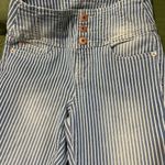 Y2K Nobo Blue Pinstripe crop jeans Size 2 Photo 2
