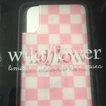 Wild Flower New  IPhone X/Xs Pink and White Neon Checked Case Photo 1