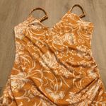 Joie Orange and White Floral Midi Dress  Size Medium Photo 1
