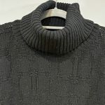 Coach Black logo Sig Knit Poncho Turtleneck Wool blend sweater M/L Photo 4