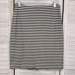 Talbots  Stretchy Knit Knee Length Skirt Black/Cream Stripe-6 Photo 0