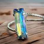 Handcrafted sparkly ring made with Austrian crystal size 6 Photo 0