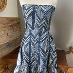 Quiksilver  Strapless Blue Dress with White Patterns Photo 0