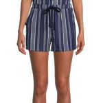 No Boundaries Junior Womens  Suspenders Striped Overall Shorts Romper - Sz XXL Photo 0