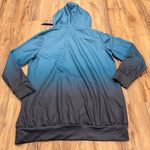 Bloomchic Women's Pocket Drawstring Hooded Sweatshirt Blue Black Ombré Size 10 Photo 6