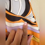 Marciano Orange and Purple Abstract High Low Pleated Flowy Maxi Skirt Size S Photo 14