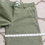 Loft  Sage Green Wide Leg Crop Frayed hems denim, size 12 Photo 4