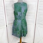Gap Tropical Print Chambray Pleat Skirt Mini Sundress Dress Blue Green 4 Petite Photo 4