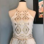 NWT Lace the Label White Metallic Gold Geometric Halter Maxi Dress Size L Size L Photo 1