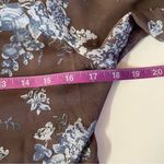 Nasty Gal  Dusty Brown/Blue Floral Long Sleeve Ruffled BabyDoll Dress Sz 6 NWT Photo 5