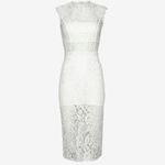 Alexis  Leni Sleeveless‎ Floral-Lace Sheath Dress Size Large Bridal White Photo 3