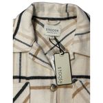 Stoosh NWT  Women Medium Boxy Cropped Plaid Shacket Beige Wool Blend 20"x20" Cozy Photo 4
