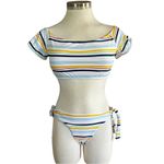 Cabana Del Sol  Swimsuit Stripe Bikini Size L NWOT Photo 1