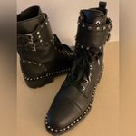 Sam Edelman women Black leather Studded Combat Jennifer Boots size. 8.5 Photo 5