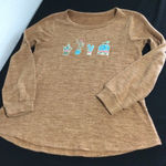 Womens Cactus Print Long Sleeve Brown Tunic Top Casual Cute‎ size M Size M Photo 0