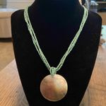 Cookie Lee  seed beads and shell pendant necklace Photo 0