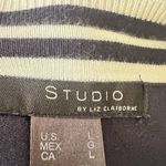 Liz Claiborne Studio  Cardigan Sweater Large Preppy Varsity Tennis Blue Button Photo 3