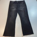 Risen Wide Ankle Flare Jeans Black 38”x28” Mid Rise Distressed Raw Hem‎ Stretch Size undefined Photo 1