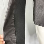 Baccini  Black Leather Jacket with Shearling Collar Photo 6