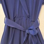 1. State  women's belted cuffed sleeve blue romper small Photo 7