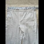 Banana Republic  Cream Striped Paper Bag Waist Wide Leg Career Blake Pants Size 4 Photo 1