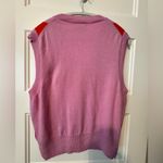 J.Crew  V-Neck Cashmere Sweater Vest in Pink, Orange and Red Argyle Size Medium Photo 1