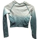 Women's Gradient Long Sleeve ombre turquoise Top Green Photo 0