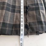 Escada Brown Black Plaid Wool Pleated Leather Belt Midi Kilt Skirt Size 38/ US M Photo 10