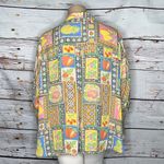 Rose + Olive Size 3X Vibrant Floral - Fruit Novelty Print Button Up Blouse Top Photo 3
