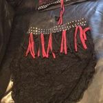 Lace&Rhinestone Two Piece Festival Outfit Black Photo 0