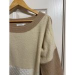 Amaryllis women's patchwork oversized boat neck sweater‎ size Xs/S Brown Photo 2