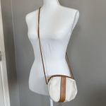 Fendi Vintage Penguin Stripe Crossbody Purse White Brown Made In Italy Authentic Photo 1