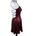 Windsor  Ruby Red Sequin Burgundy Mini Party Dress Large Photo 10