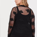 Torrid Black Mesh Embroidered Bomber Jacket Plus Size 1 (US XL) Zip Front Sheer Photo 2