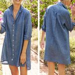Frank & Eileen Murphy Pindot Linen Shirtdress Chambray Blue Size XS Photo 1