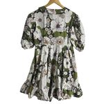 Maje  Rafleur Green Floral Puff Sleeve 70s Mini Dress Size L Photo 12