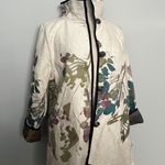 NEW Reversible Cream Purple Reversible Floral Jacket Multiple Size M Photo 4