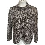 Jones New York Gray Leopard Print Turtleneck Photo 1