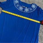 New Quacker Factory Blue Snowflake Embroidered Zip Up Long Sleeve Nightgown L Size L Photo 8