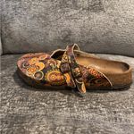 Women's Birkis By Birkenstock Paisley Clogs With Double Strap. Orange Size 7 Photo 6