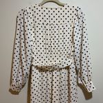 LC Lauren Conrad  Modern Wrap Tea Length Midi Dress Natural Dina Dot Navy Small Photo 14