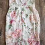 Sau Lee Frieda Silk Dress Size 8 Semi Sheer Sleeveless Open Back Floral Pink Photo 9