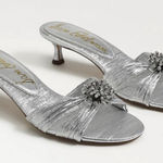 Sam Edelman Women's Cindie Kitten Heel Mule Size 8.5 Rhinestone Silver Photo 0