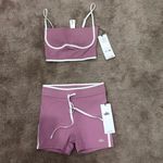 Alo Yoga Alo Airbrush Race Pace Short and Streamlined Bra Set Pink Wild Rose XS Photo 6